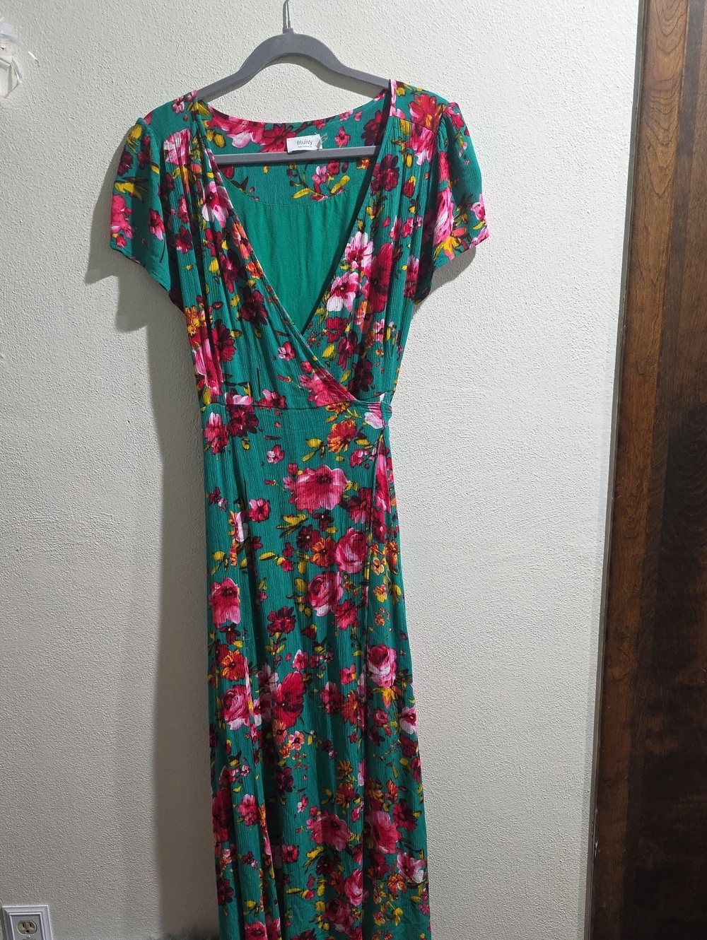 Bluivy True Wrap Gauzy Floral Maxi Dress